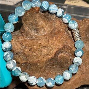 8mm Icy blue fire agate